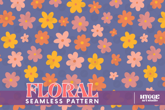 Download Retro Flowers Seamless Pattern Paper PNG - Retro flowers Collection