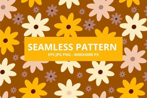 Download Retro Flowers Pattern 60s - Retro flowers Collection