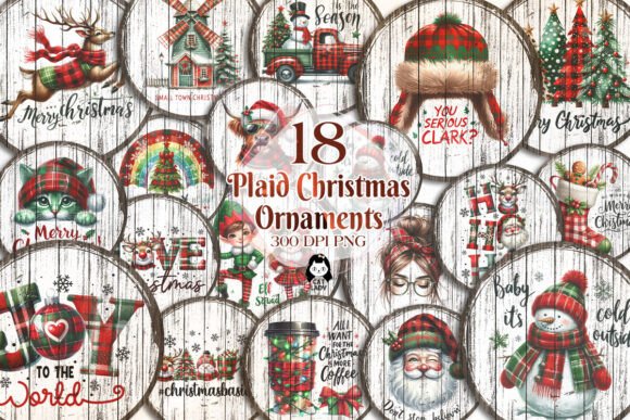 Download Plaid Christmas Ornaments Sublimation - Christmas ornaments Collection