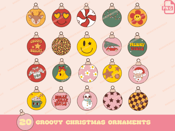 Download 20 Groovy Retro Christmas Ornaments - Christmas ornaments Collection